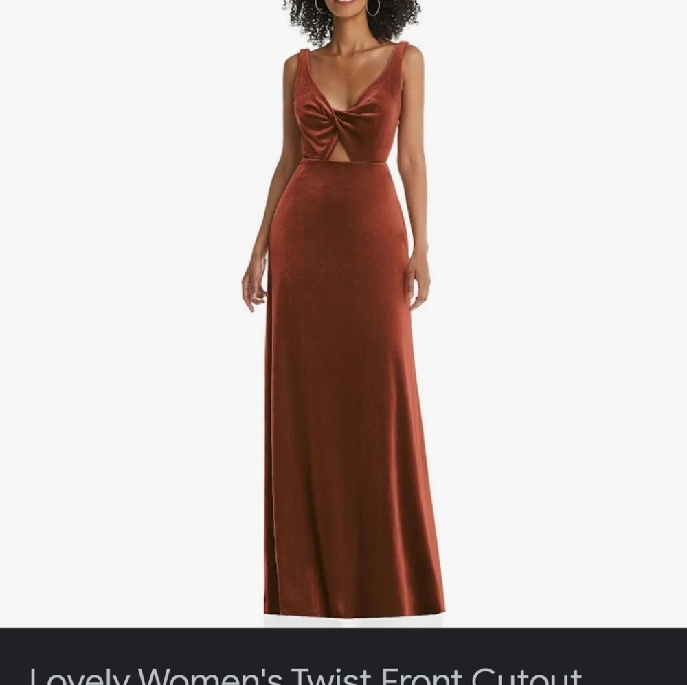 Lux Velvet Frnt twist fl dress size 4RL color AUBN
